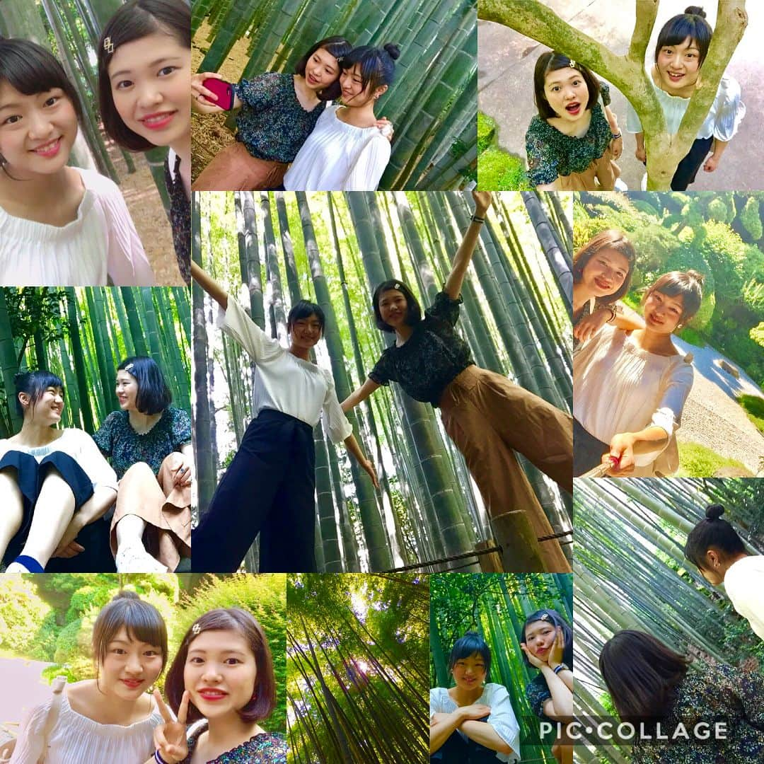 及川真夢のインスタグラム：「みなみさんと鎌倉💓パート2✨ お散歩編🚶‍♀️🚶‍♀️🚶‍♀️ #報国寺 #小町通り #由比ヶ浜海岸  相当暑かったけど🌞 可愛い雑貨屋もあった💕 ひたすら緑に癒されたり🎋 砂浜ではめっちゃ騒いだり✨ 本当に楽しかったぁぁぁ👍 充実しまくった1日でしたっ💓 いい写真多すぎて選ぶの時間かかった〜〜 みなみさん次もよろしくお願いします〜〜💓」