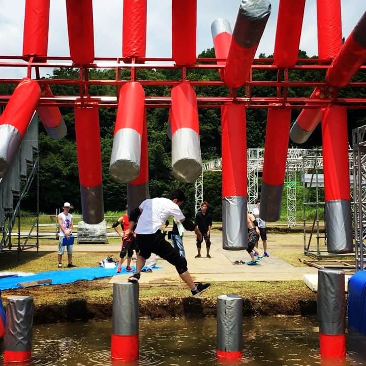 乾雅人のインスタグラム：「FISHBONE 2本増量 #sasuke2017 #20thanniversary #mtmidoriyama #ninjawarrior」