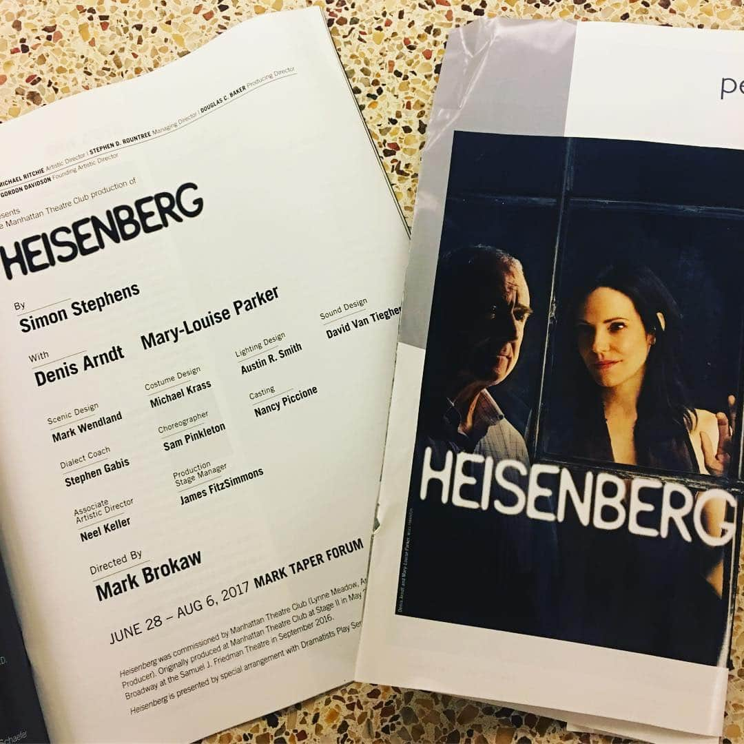 エリス・ガベルさんのインスタグラム写真 - (エリス・ガベルInstagram)「Heisenberg. This is a great play. Great writing. Performances and themes. Go to see this if you can. #marktaperforum」7月2日 13時41分 - elyesgabel