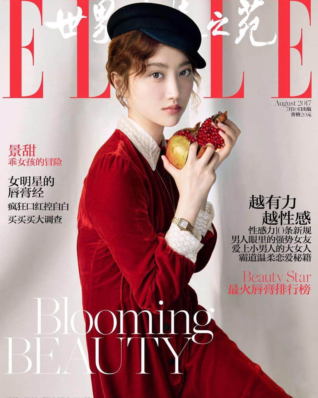 ジン・ティエンのインスタグラム：「ELLE 2017年8月刊 💖」