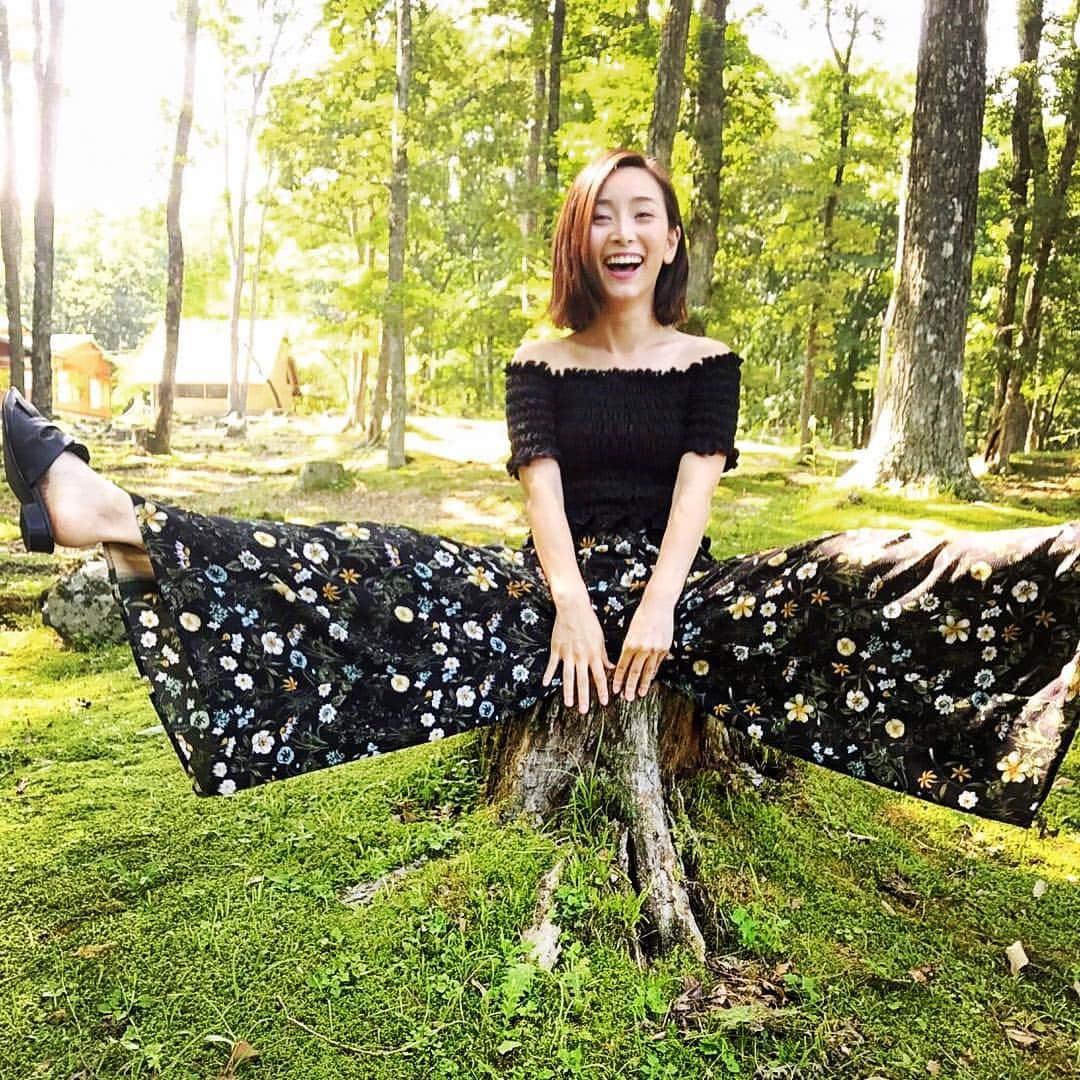 佐々木あさひのインスタグラム：「緑に囲まれた所は本当に涼しくて気持ちいい🌲🌬」