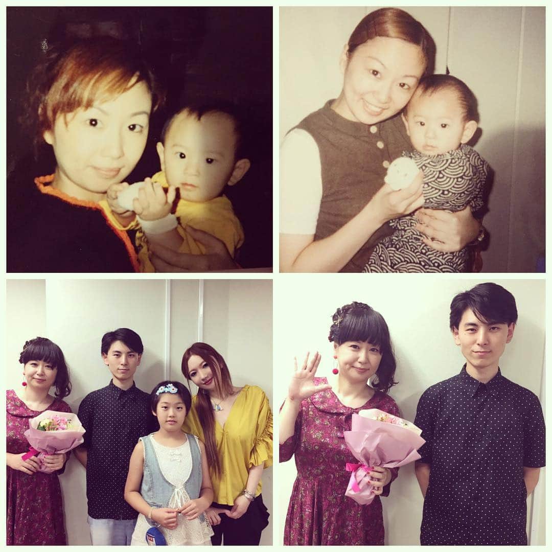 櫛引彩香のインスタグラム：「赤ちゃんの時、 よくだっこしてた高校の同級生の子どもが大学生になり、みんなでライブに遊びにきてくれて、お花💐もらって泣きそうになりました。さっき家で思い出して泣きました。」