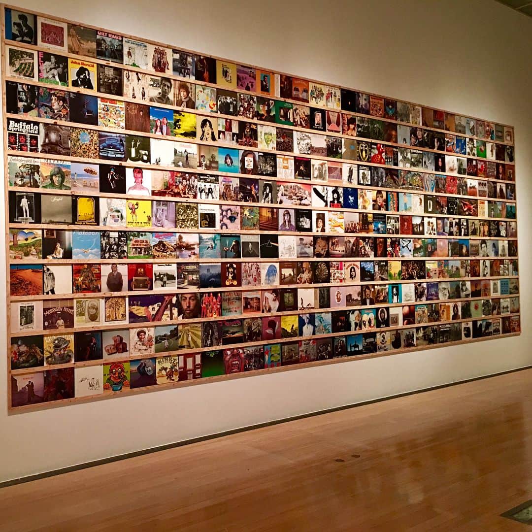 奈良美智さんのインスタグラム写真 - (奈良美智Instagram)「showing over 300 record covers (end of 60's ~ middle of 70's) on the wall of the 1st room. I learned many art things from them before starting to study art.」7月17日 11時55分 - michinara3