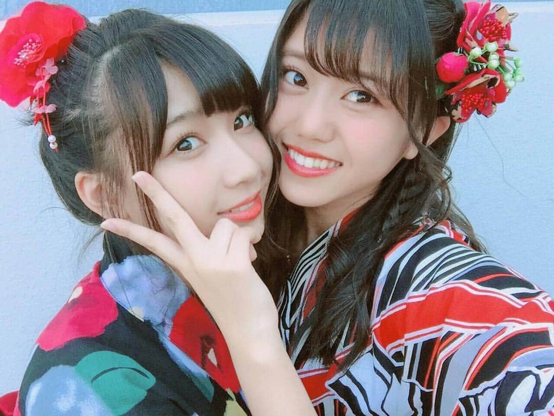 町音葉のインスタグラム：「#ポートメッセなごや #握手会 #意外にマンゴー #太田彩夏 と #浴衣 で振り入れ😊 楽しかったです😊🎵 ありがとうございました💓」