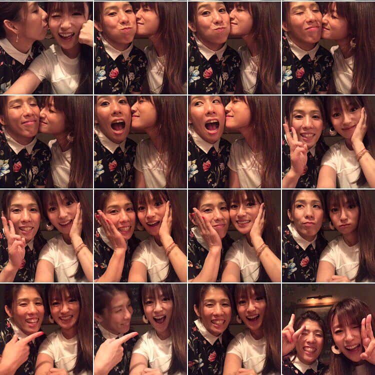 深田恭子のインスタグラム：「久々に吉田沙保里ちゃんに会えました🤝嬉し過ぎて2人でテンションが上がり過ぎて気が付いたらフォルダがいっぱいに👥❗️沢山あるから全部載せてもいいですか🙏⁉️❤️ #1982年戌年34歳 #吉田沙保里 さん #kyokofukada」