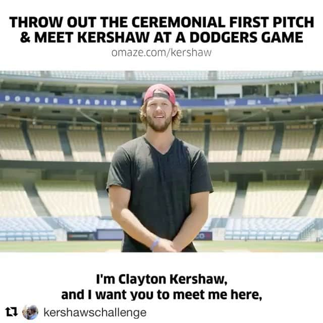 クレイトン・カーショウのインスタグラム：「#Repost @kershawschallenge (@get_repost) ・・・ Hey, @dodgers fans! Want to throw the ceremonial first pitch at Dodger Stadium? You'll get your gear signed and even attend the @dodgers batting practice. It's all to help Kershaw's Challenge and @hollyrodfdn, so hit the link in bio to enter! #pitching4purpose #kershawschallenge #kershgonnakersh #claytonkershaw #itfdb #dodgers」