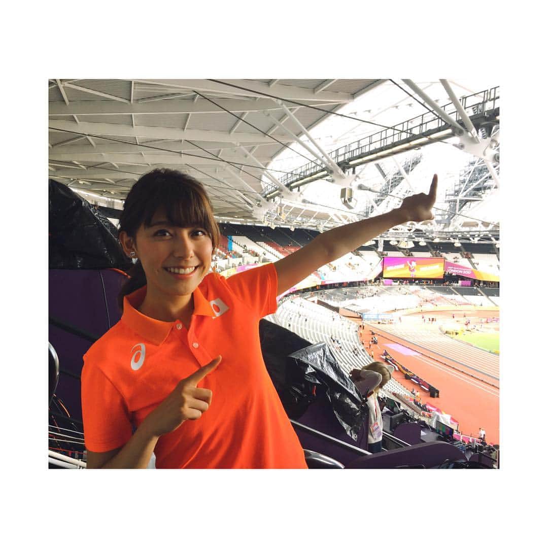 上村彩子さんのインスタグラム写真 - (上村彩子Instagram)「4×100メートルリレー、日本銅メダル🥉🙌 競歩もメダルふたつ！  ボルト選手やファラー選手のレースをはじめ、毎日毎日興奮と感動の10日間。大会ラストの日を迎えてます！楽しい時間はあっという間です、、😂 #世界陸上#ロンドン#IAAFworlds」8月14日 1時25分 - saekokamimura
