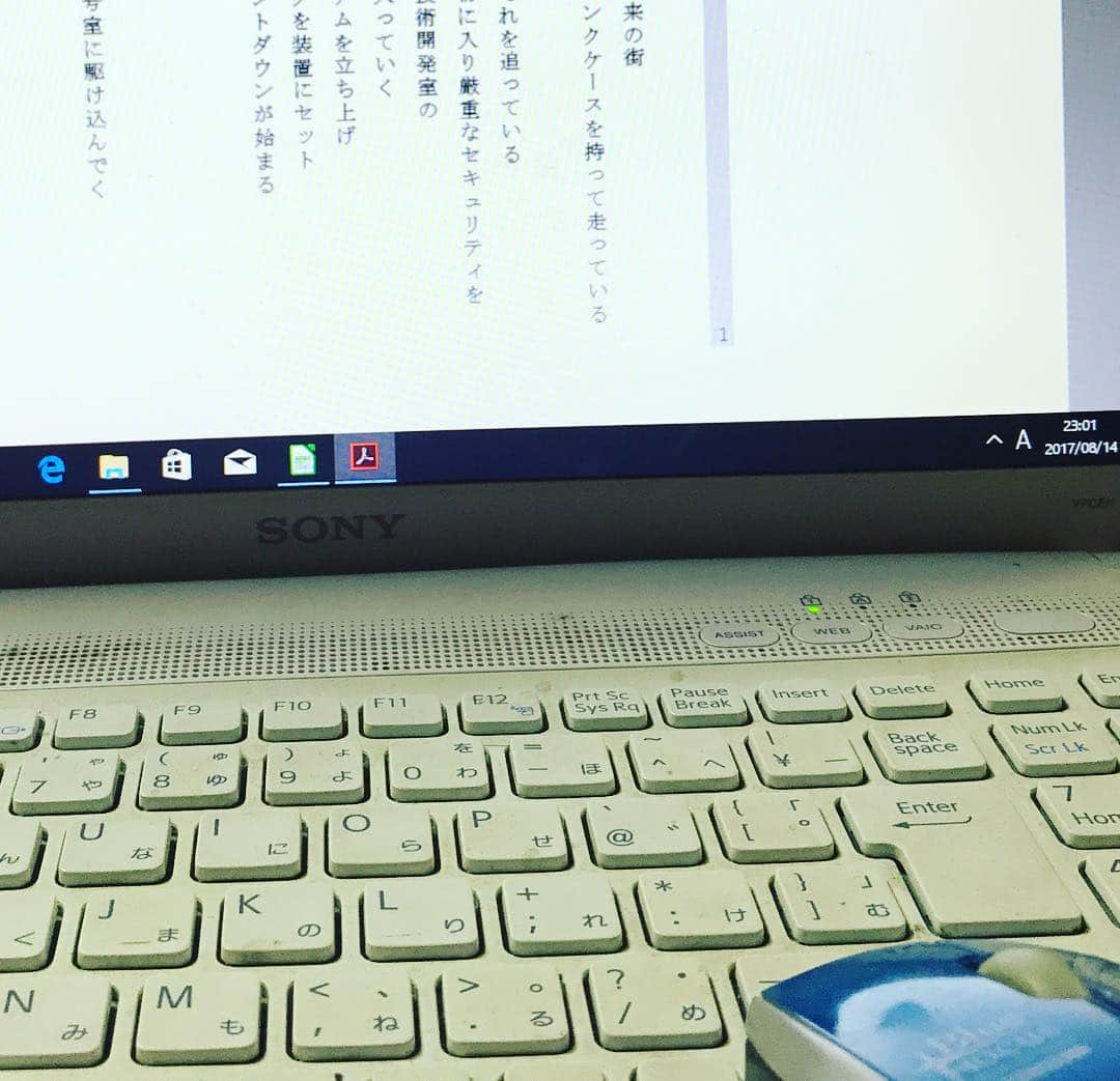 一三さんのインスタグラム写真 - (一三Instagram)「さてと，台本読まなけりゃ。。。 #台本 #脚本 #Script #読む #映画 #cinema #movie #mail #File  #pc #windows #pdf #俳優 #役者 #actor #sony #vaio #勉強 #study」8月14日 23時10分 - ichizou.co.jp