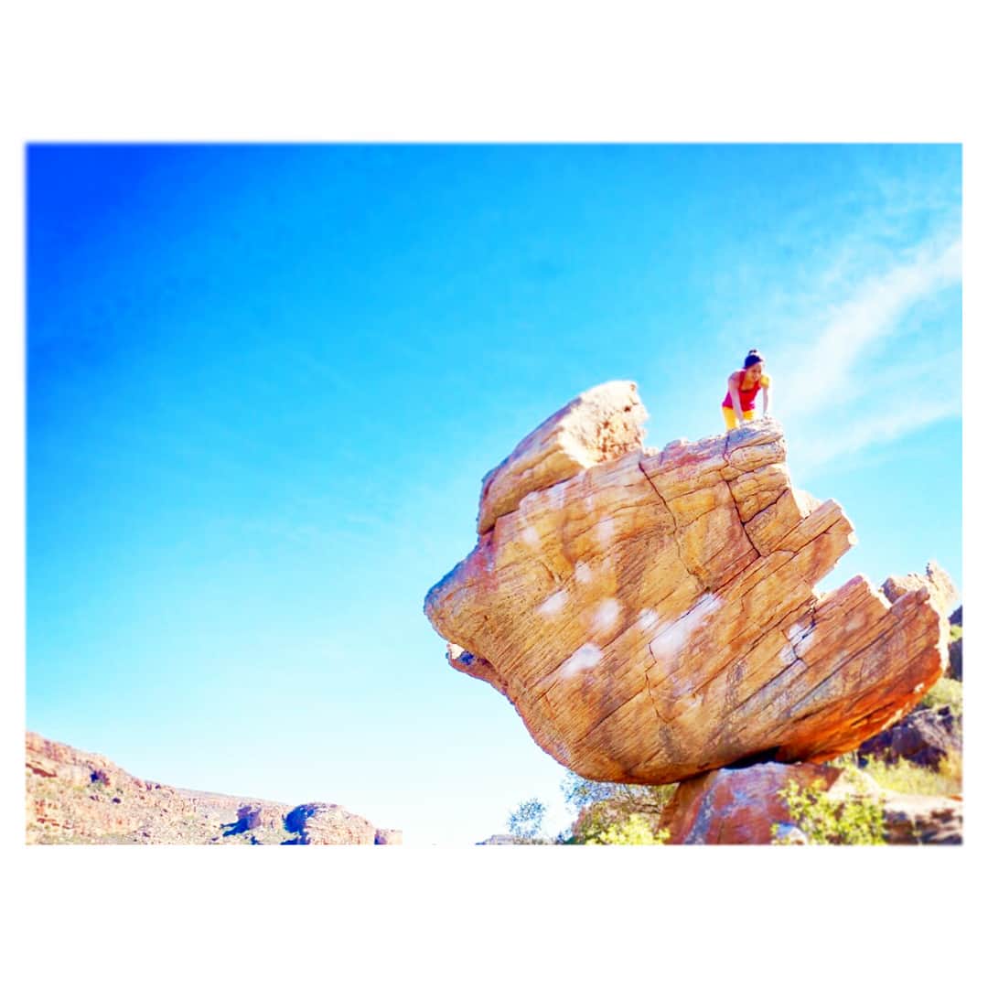小林由佳のインスタグラム：「Beautiful Rocklands Life!✧⋆*  毎日 朝から晩まで本当に楽しい◡̈♡ * "The Hatchiling 8A"  #rocklands #ロックランズといえばこれ! #🐣🐣🐣 #BeautifulSunset  @mammut_absolute_alpine  @fiveten_official」