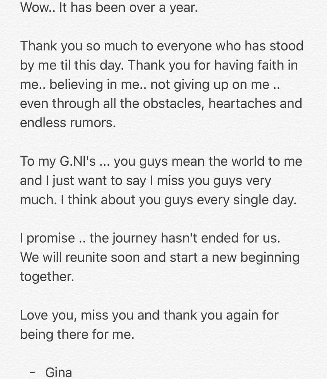 G.NAのインスタグラム：「#missyou #loveyou #thankyouforwaiting」