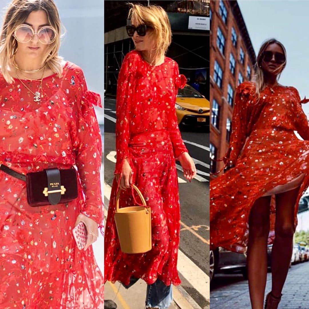 プリーンさんのインスタグラム写真 - (プリーンInstagram)「The Andrea dress is our red hot hit of #newyorkfashionweek @netaporter  As worn by @ninasuess @rebeccalaurey and @aylin_koenig」9月12日 8時21分 - preenbythorntonbregazzi