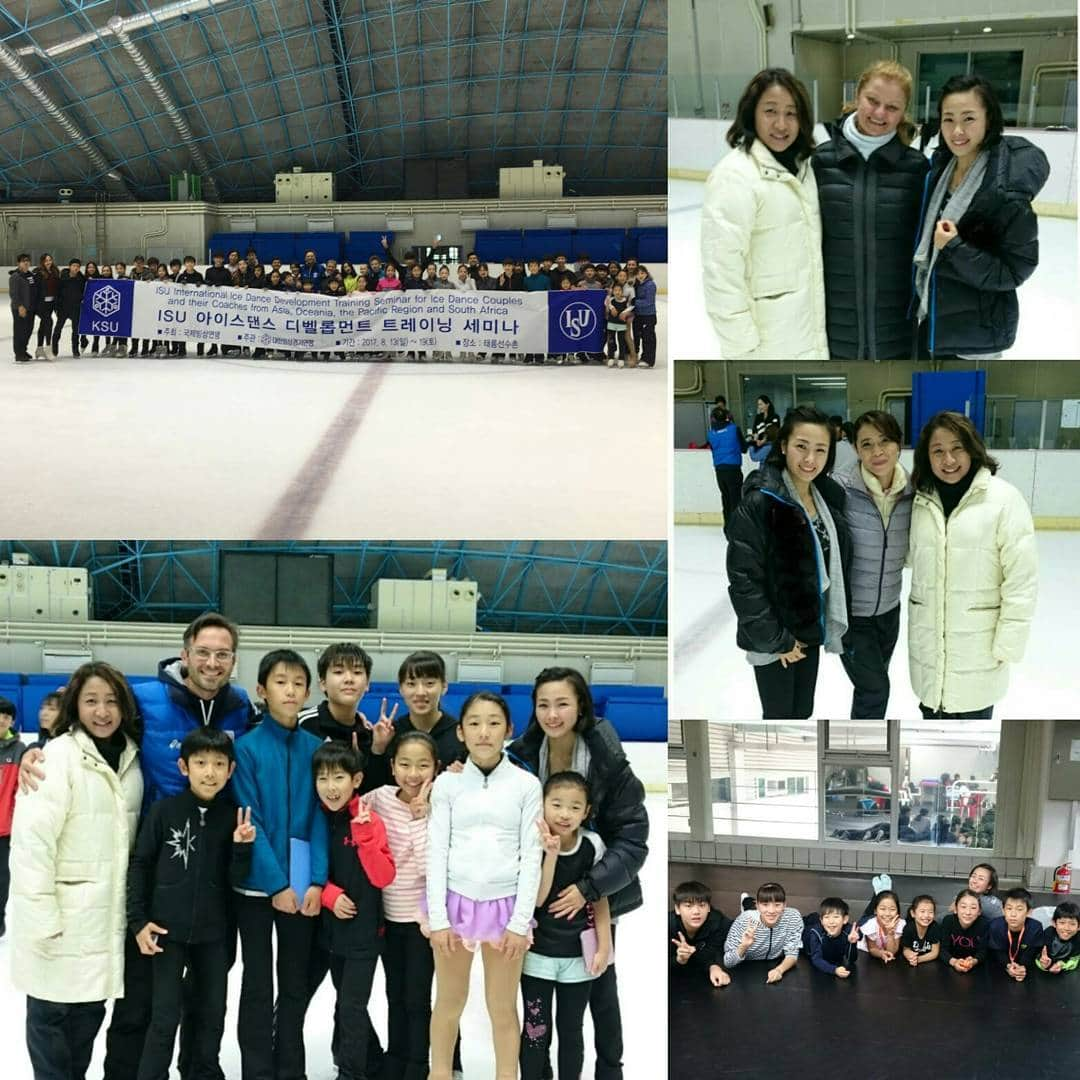 平井絵巳のインスタグラム：「ISU international development ice dance seminar in Korea👍😊 had a great time😊thank you everyone😊 #韓国にて# #アイスダンスセミナー# #無事に終われたことに# #感謝#サンキュー#」