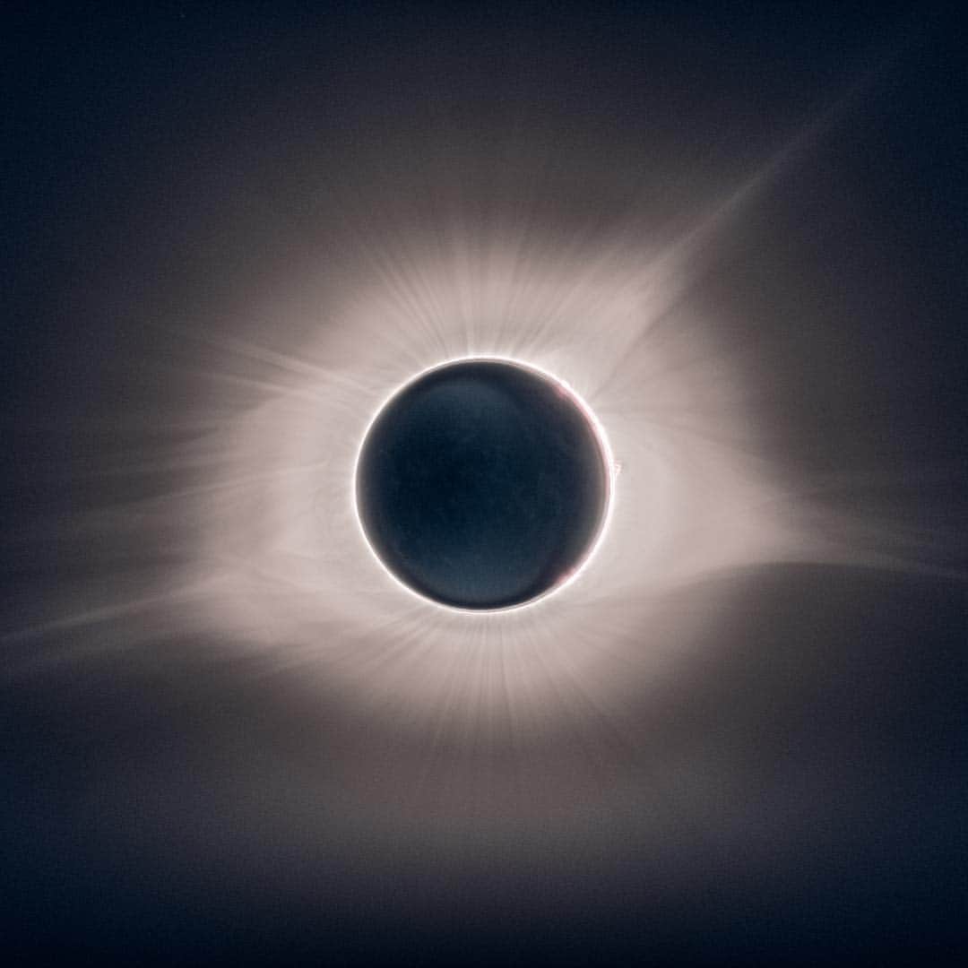 Cole Riseのインスタグラム：「totality from the smoky mountains. currently riding shotgun with a blanket over my head, merging multiple exposures into an HDR... improperly, but digging what it did to the moon! more soon.」