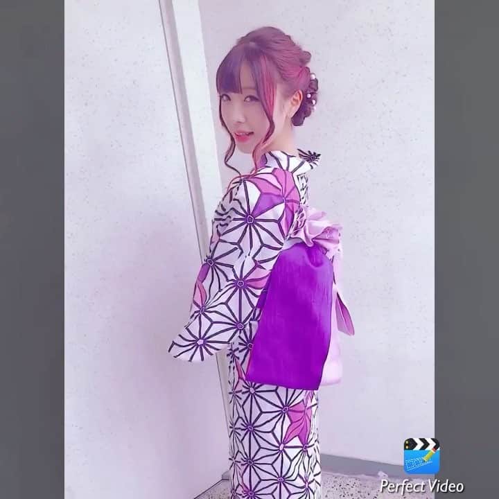 のインスタグラム：「動く浴衣うーちゃん . 夏の思い出みんなにもおすそわけ🎐 . . . #浴衣 #浴衣ヘア #浴衣ヘアアレンジ #浴衣帯結び #帯 #夏 #yukata #summer #fashion #japanesefashion #japanculture #japanesegirl #japaneseidol #idol #purple #instgood #instdaily #movie #me  #smile #happy #hair #ヘアアレンジ #hairstyle #hairmake #haircolor #動くうーちゃん」