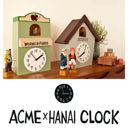 花井祐介さんのインスタグラム写真 - (花井祐介Instagram)「Wall clock for kids room & hand painted cuckoo clock @acme_furniture  ACME furniture と子供部屋用というコンセプトで壁掛け時計作りました。（もちろん大人にも使って頂きたい！） そのリリースを8/26（土）渋谷のACMEで開催します。それに合わせて10個限定で自分がペイントした鳩時計作りました。当日は先着でマグネット付き塗り絵のプレゼントもあります。 自分もその日はお店でウロウロしてます。」8月23日 10時13分 - hanaiyusuke