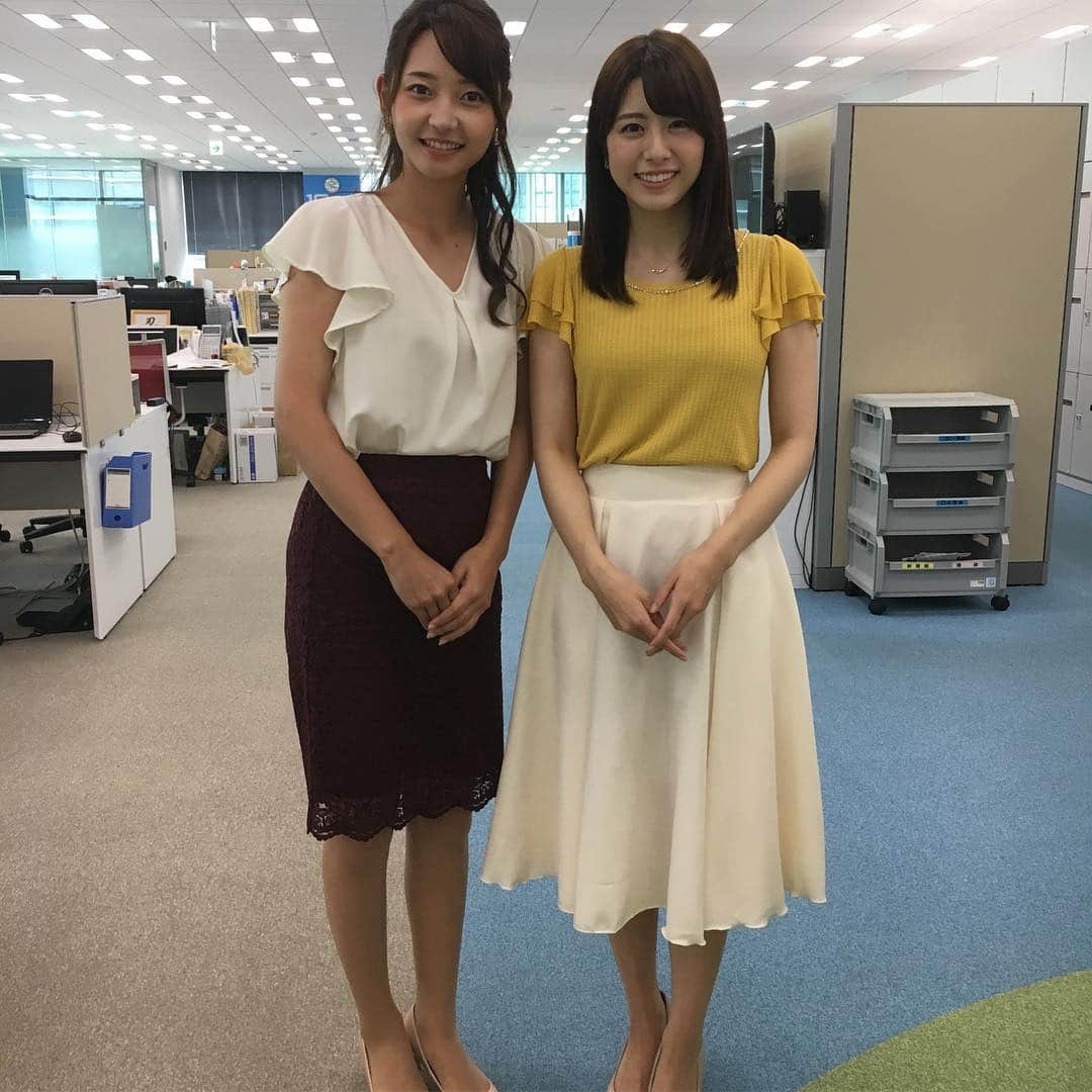 竹崎由佳さんのインスタグラム写真 竹崎由佳 Instagram 今日から3日間 助っ人としてモーニングサテライトに加わっています 写真はオンエア後 天気予報担当の森山るりさんと 色白で可愛い 私のゴルフ焼けが際立ちます 笑 モーニングサテライト モーサテ