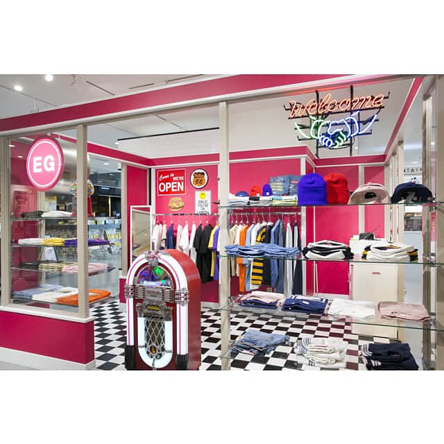eg_styleのインスタグラム：「EG初の「Limited POP UP STORE」をラフォーレ原宿にて8月24日(木)より開催中。  EG Limited POP UP STORE ■期間: 8月24日(木)～9月7日(木) ■場所: ラフォーレ原宿2F CONTAINER ■OPEN:11:00-21:00  EGオフィシャルオンラインストアでも同日より販売致します。  #eg #egirls #egstyle #egfamily #laforet @laforet_h」
