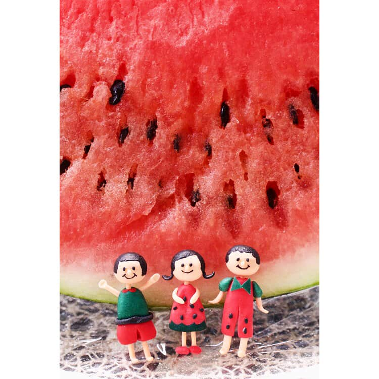 大庭彩歌さんのインスタグラム写真 - (大庭彩歌Instagram)「おーばちゃん粘土^o^part.79 【スイカ🍉コーディネート】 スイカのお洋服♡♡ ミニチュアサイズ★ 今までの作品も見てください！ #粘土 #樹脂粘土 #nendoroid #手作り #ハンドメイド #handmade #ミニチュア #オリジナル #original #フェイクフード #フェイクスイーツ #fakefood #sweet #かわいい #撮影 #一眼レフ #camera #カメラ #tamron #followme #女子 #japan #clay  #フルーツ #レジン #食べ物と一緒シリーズ #スイカ #watermelon #summer #夏」8月24日 12時54分 - ooba.ayaka