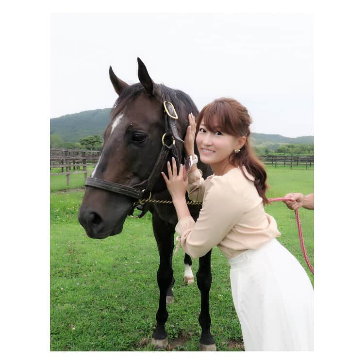 津田麻莉奈さんのインスタグラム写真 - (津田麻莉奈Instagram)「この旅の個人的メインイベントは…‼️ 私を競馬の世界へ導いてくれた世界一大好きな馬🐎✨ #トゥザグローリー に2年ぶりに会う事☺️ ⁑ 相変わらず元気で可愛くてヤンチャで、 大好きな彼の姿がそこにありました…☺️💓 ⁑ 写真4枚目👉スワイプしてね👉 「ばいばい、またね。」って言ったら、 アゴをちょこんと乗せて見送ってくれた😚 ⁑ お世話になった関係者の皆さま✨ イーストスタッドの皆さま✨ ありがとうございました‼️ ⁑ #津田グローリー #ツダグローリー #競馬 #keiba #馬 #totheglory #horse #horseracing #instahorse #北海道 #浦河 #hokkaido #summersale  #サマーセール #津田麻莉奈 #まりなる」8月24日 20時07分 - tsudamarinal