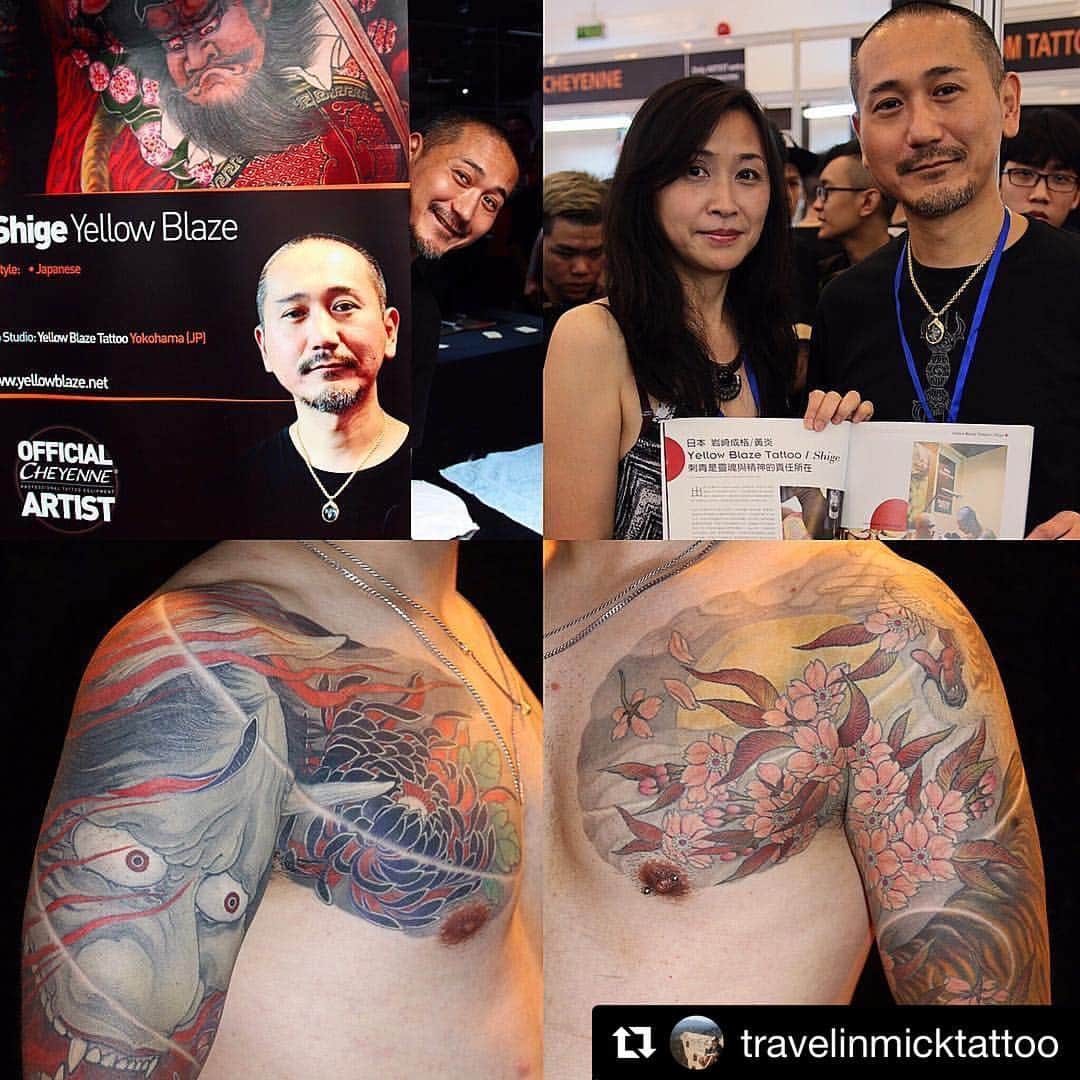 SHIGEさんのインスタグラム写真 - (SHIGEInstagram)「I will attend Shanghai Tattoo Extreme Expo  this weekend,, See you there!  #Repost @travelinmicktattoo (@get_repost) ・・・ Off to Shanghai today with @shige_yellowblaze and @cheyenne_tattooequipment for the @tattooextrememagazine Shanghai Tattoo Extreme Expo this weekend. Another epic trip with some of the best tattoo artists in the world: @paulackertattoo @vtattoo.miguelbohigues @ivanatattooart @jessimanchester @newassasin_tattoo @k.t_realist_tattoo @stepannegur #travelinmick #worldoftattoogallery #tattooforever #tattoophotography #travelphotography #chinatattoo #japanesetattoo #portraitphotography #portrait #tattooconvention #shanghaitattoo #shanghai #shanghaitattooextreme #shanghaitattooextremeandbodyartexpo #chinatravel #shigeyellowblaze #cheyennefamily #cheyennetattooequipment」8月30日 19時10分 - shige_yellowblaze