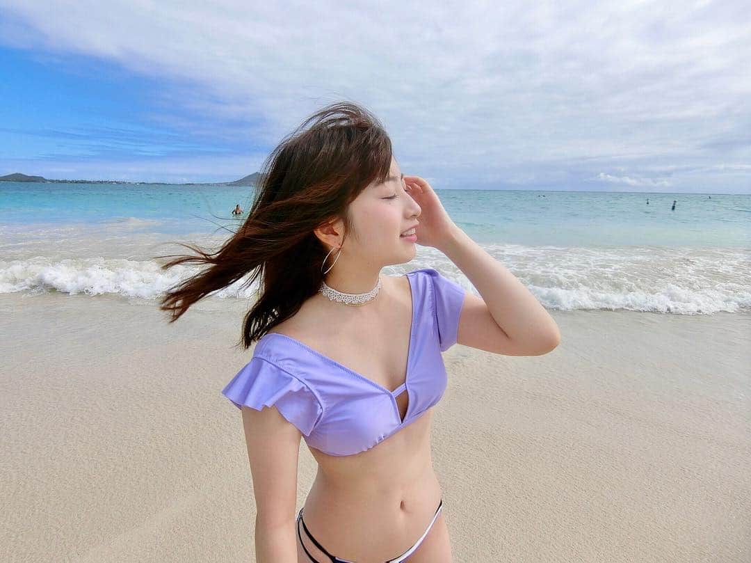 永井理子さんのインスタグラム写真 - (永井理子Instagram)「もう夏が終わってしまうのに 今年の夏はまだ、お仕事以外では 海もプールも行ってないから はやく行きたいな🌴🐠🏖 間に合うかな〜〜。 . #これは前にハワイに行ったときの #4ヶ月前 #水着は #MURUA 💜」8月30日 20時54分 - riko_1221