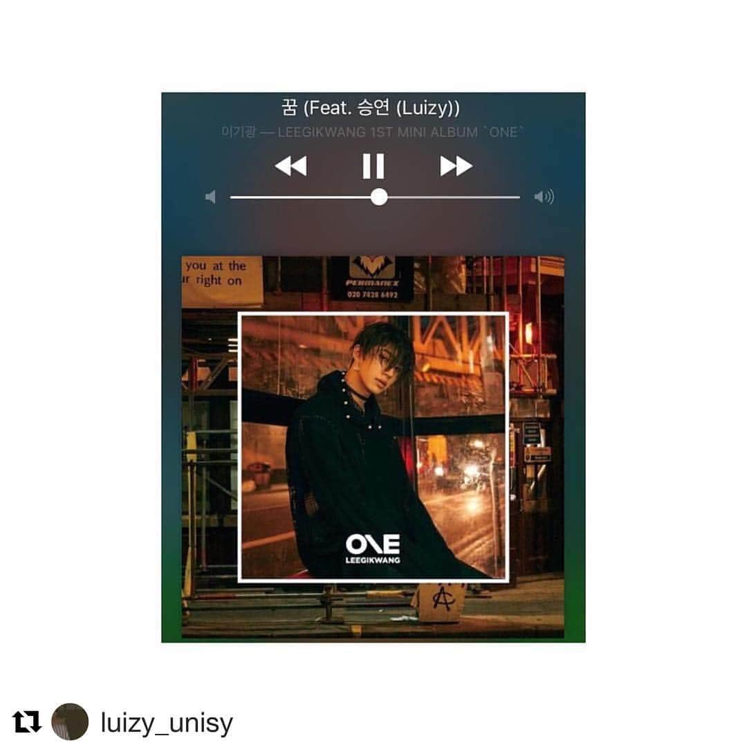 UNIQ（ユニーク）のインスタグラム：「#Repost @luizy_unisy (@get_repost) ・・・ 기광이형 솔로앨범 'ONE' 사랑해주시고 꿈 많이 들어주세요🔥🔥」