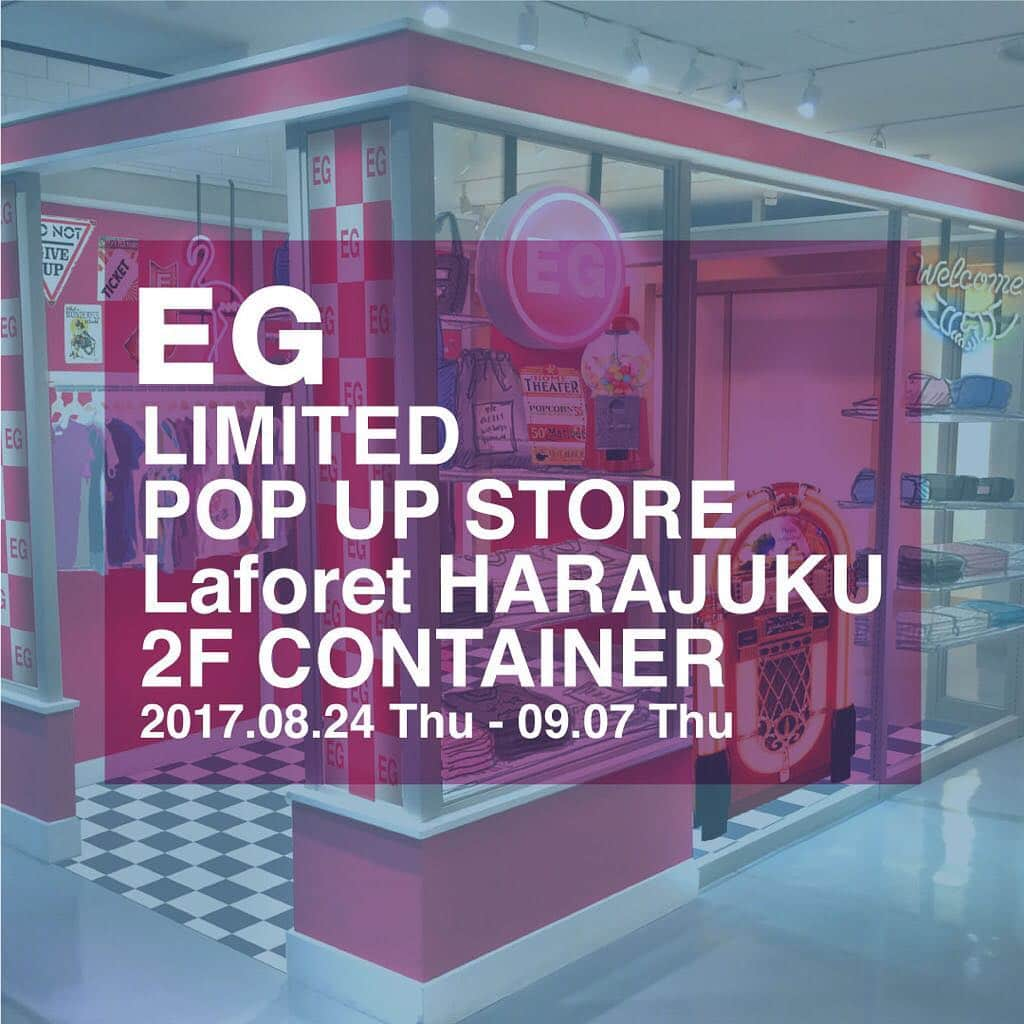 eg_styleのインスタグラム：「EG初の「Limited POP UP STORE」をラフォーレ原宿にて本日9月7日(木)まで開催中！ ■場所: ラフォーレ原宿2F CONTAINER ■OPEN:11:00-21:00  大変ご好評につき、EG ONLINE STOREは販売期間を延長し、9月14日(木)　20時まで開催させていただきます！ この機会に是非ご利用ください！！ ※予約商品につきましては、9月7日(木)　24時までとなりますのでご注意ください。  #eg #egirls #egstyle #egfamily #laforet @laforet_h」