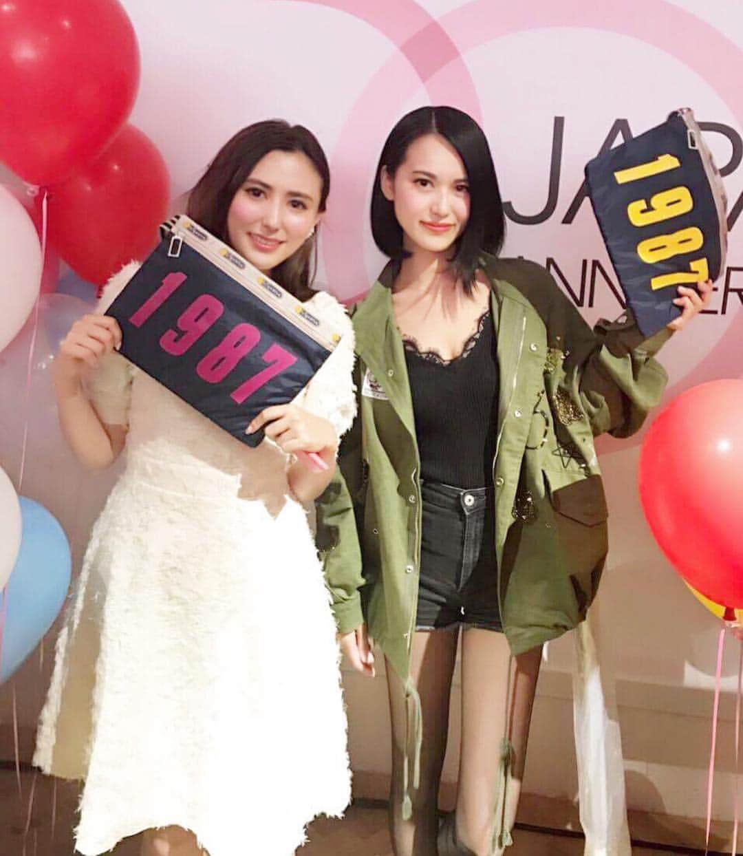 七尾エレナのインスタグラム：「LESPORTSAC 30th Anniversary!! ＊ ＊ ＊ #LESPORTSAC #レスポートサック #30thanniversary #1987 #キャミソール ☞ @equl_shop (se-10-2) #ジャケット ☞ @equl_shop (bo-134) #equl #PR」
