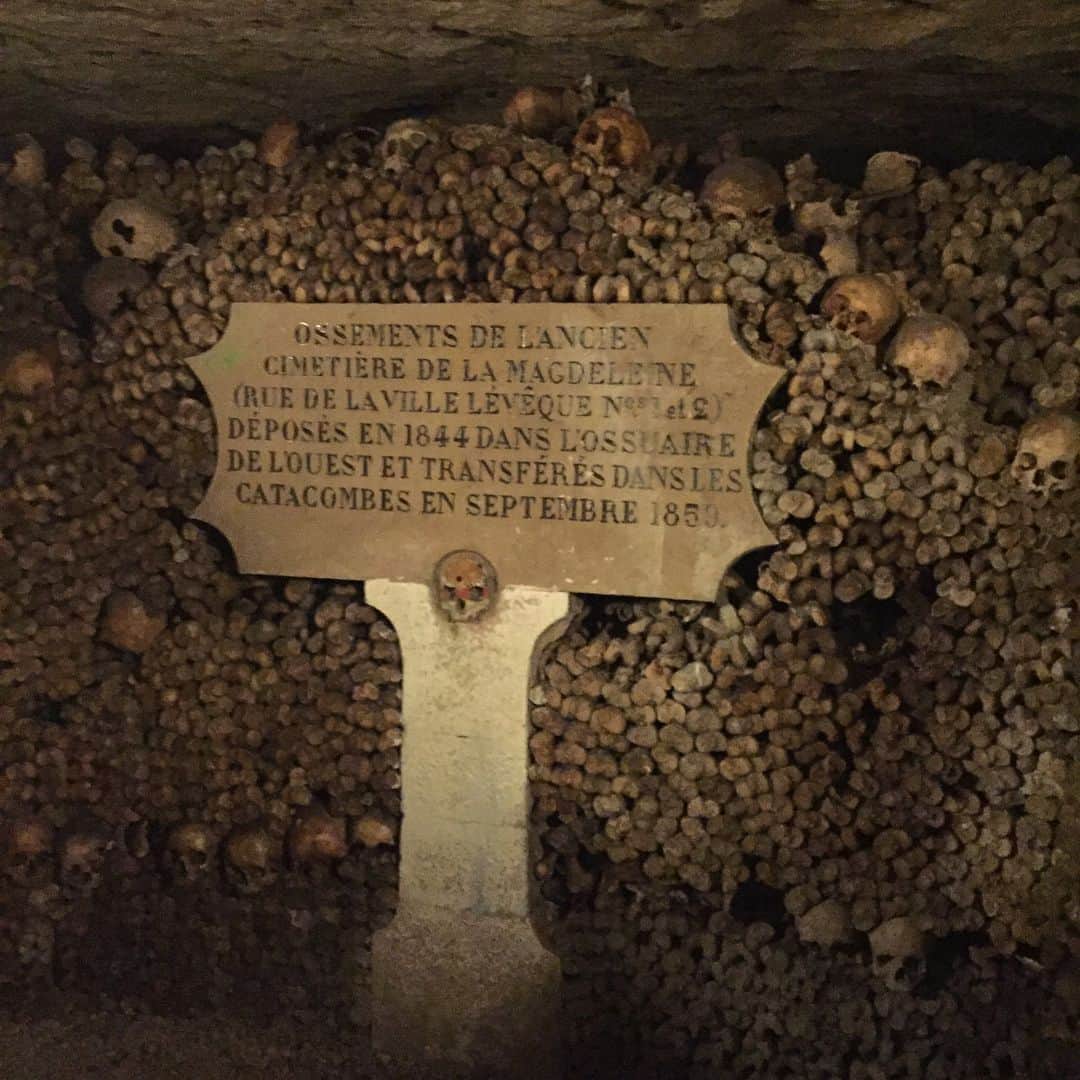 RENAさんのインスタグラム写真 - (RENAInstagram)「こ、こ、こんな歴史が、こんな所があったとは。。！全部本物です。。写真撮ったものは後でカメラロールからは消去しようと思います。 #遺骨 #歴史 #人間の骨 #パリ What a history, and what a evidence... quite shocking and worth visiting #humanbones #paris #catacombs #history #skeleton」9月16日 19時36分 - rena_india