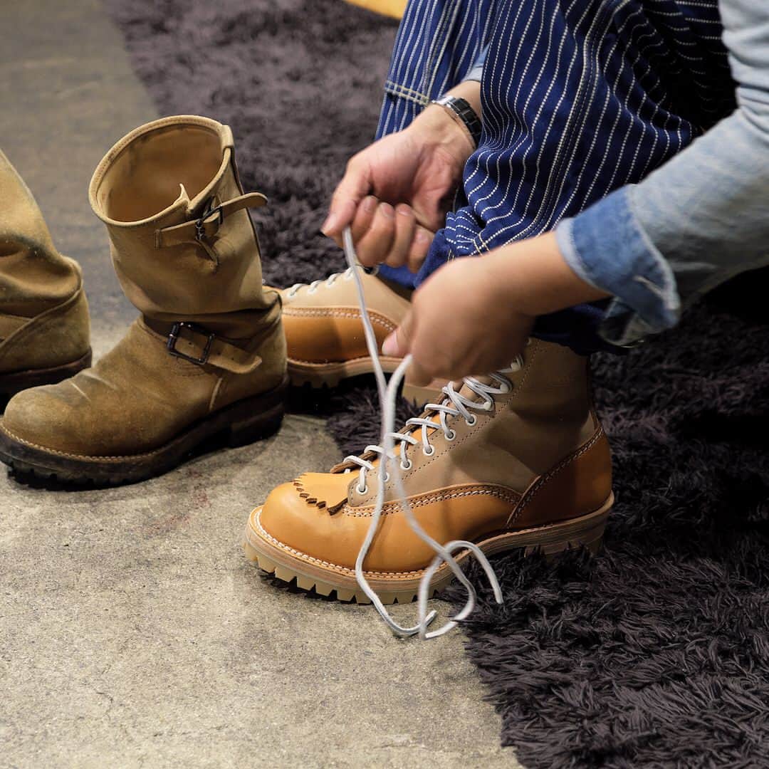 のインスタグラム：「WESCO CUSTOM JOBMASTER  本日のカスタム紹介は、ベジタンとバーラップのジョブマスターです！ 詳しくはスタッフブログにて。 . #wesco #madeinUSA #oregon #scappoose #since1918 #JOBMASTER #ベジタン #バーラップ #100HoneyVibram #wescojapan #wescoebisu #wescosetagaya #wescokanazawa #ホワイトレザーレース」
