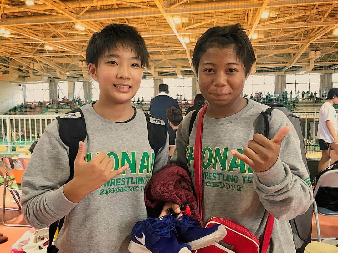 阿部裕幸さんのインスタグラム写真 - (阿部裕幸Instagram)「女子オープン番外編 この2人がちゃんとやってるかが心配。。 #aacc #aaccobog #樟南高校レスリング部」9月25日 22時57分 - abeani111