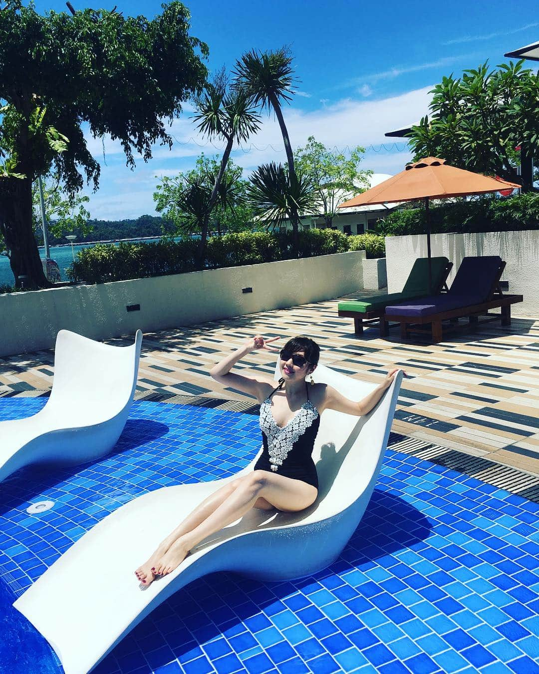 跡部みぅのインスタグラム：「私の夏は終わった😭ララバイ😭🇲🇾 #kotakinabalu」