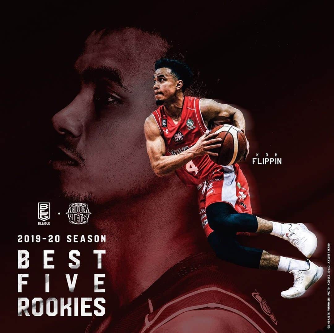 のインスタグラム：「B.LEAGUE AWARD SHOW 2019-20🎖️‬2019-20 SEASON BEST FIVE ROOKIESに ‪#コーフリッピン 選手が選ばれました‼️ 🏀 ‪#chibajets  #Bリーグ  #おめでとう ‬#Bリーグアワード #ベスト5 #ルーキー」
