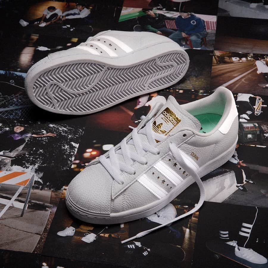 adidas Skateboardingのインスタグラム：「/// The Superstar ADV by Mariah Duran is designed specifically for skateboarding. With an adiPRENE molded sockliner for added impact absorption and premium leather upper, this icon features embroidered cactus hit on the heels as a shout out to @mariahduran_’s home state – New Mexico. Available now in select skate shops or online at adidas.com/skateboarding • #adidasSkateboarding #Superstar」