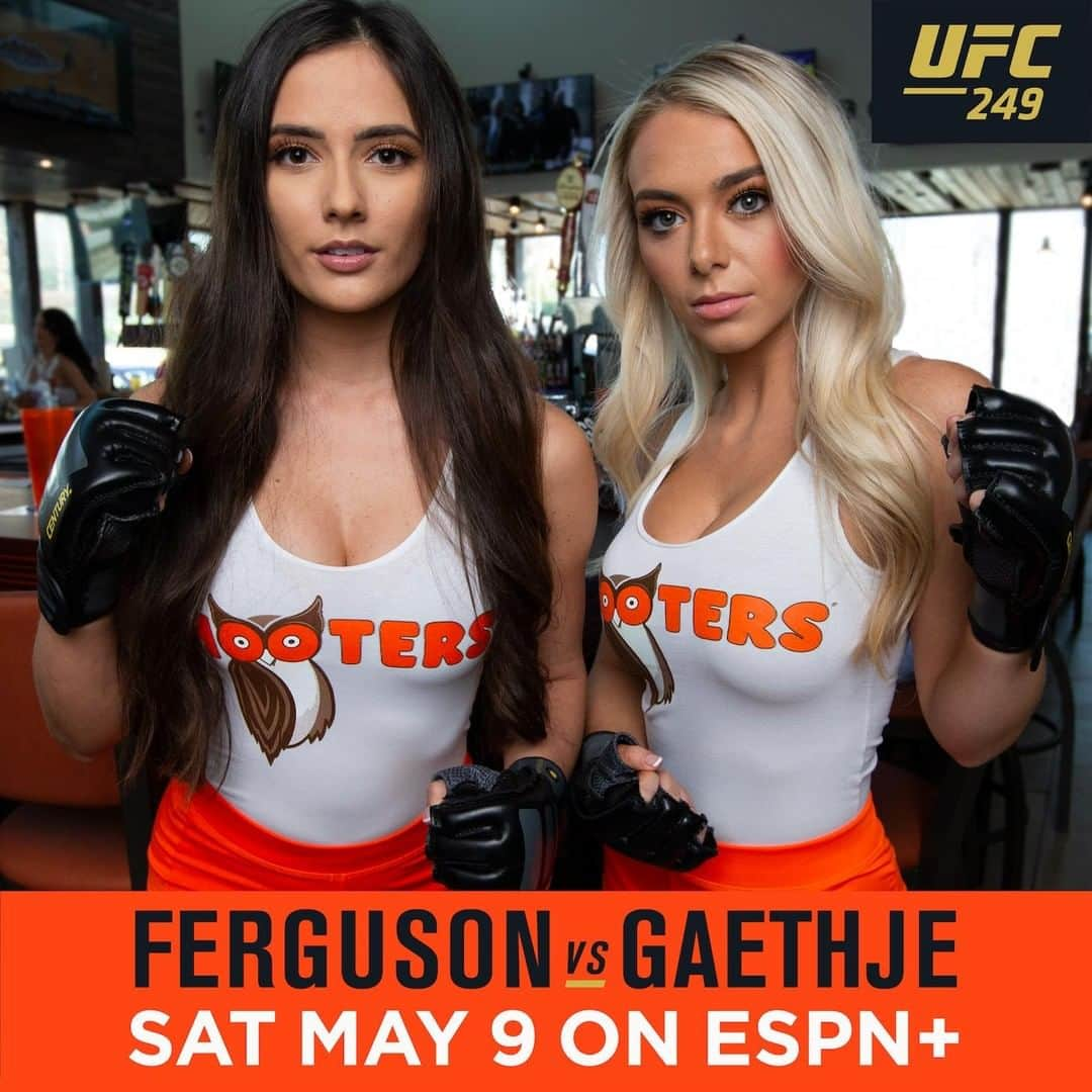 Hootersさんのインスタグラム写真 - (HootersInstagram)「Catch #UFC249 on ESPN+ tonight at 10PM EST. And don’t forget the wings and beer.  Order on HootersToGo.com or our app and get $15 off a $50+ order with code FIGHTNIGHT50 or get $10 off a $30+ order with code FIGHTNIGHT  If your order is over $40+you get 60 Days Free of UFC Fight Pass!  Offer expires 5/9/20. Order must be placed on HootersToGo.com or in the Hooters app. Cannot be combined with other offers. Available only at participating locations. FightPass trial activation will be sent via email to qualifying customers within 7 days of ordering.」5月10日 2時30分 - hooters