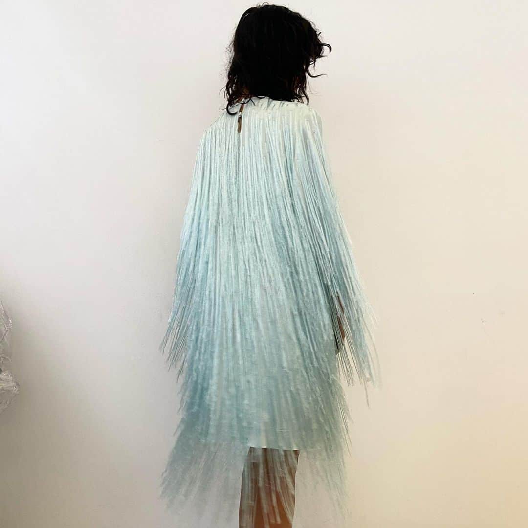 のインスタグラム：「Fall 2020 collection. Please DM for enquiries. Hand embroidered silk crepe dress. #fall2020 #madeinengland」