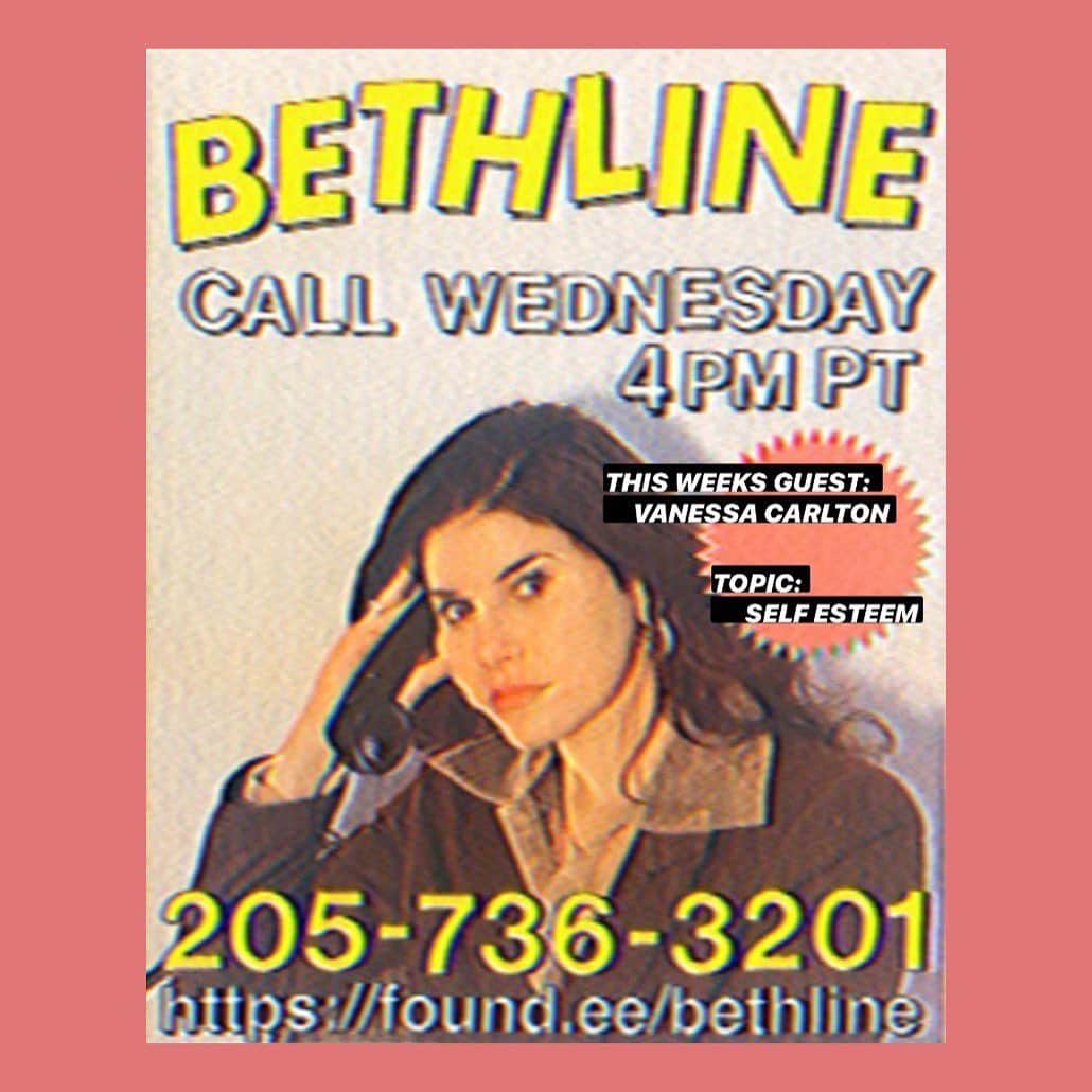 ベスト・コーストのインスタグラム：「tomorrow on BETHLINE 🗣☎️ at 4PM PST. ⁣ We are talking ... SELF ESTEEM. ⁣ Joining me for a chat is the wonderful Vanessa Carlton @vanessacarltonactual, who just released a beautiful new album entitled Love is an Art ❤️⁣ ⁣ email me your questions for Quick Q’s at askbethline@gmail.com or call me live on air and ask away. ⁣ ⁣ link in bio. see you tomorrow on the line 🤳🏻」