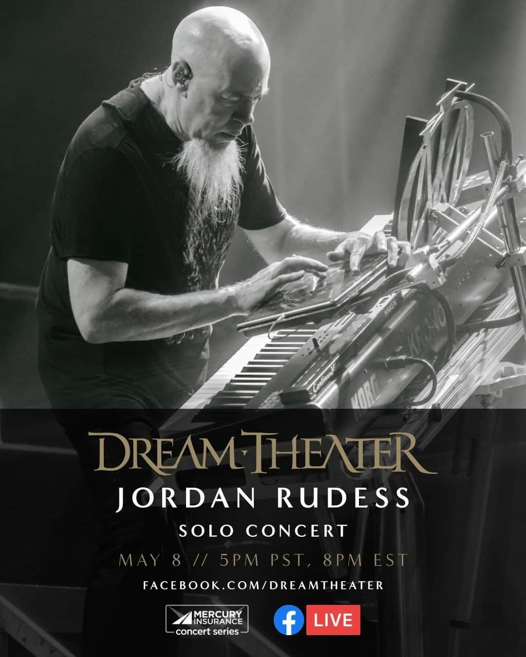 ドリーム・シアターさんのインスタグラム写真 - (ドリーム・シアターInstagram)「Our keyboard 🎹 wizard 🧙‍♂️ @jcrudess will be performing a solo concert live on our Facebook page on 8th May at 5pm PST/8pm EST.  Don't miss it! facebook.com/dreamtheater  #dreamtheater #jordanrudess #solo #soloconcert #solopiano #piano #keyboard #keyboards @mercuryins #mercuryconcertseries」5月6日 2時15分 - dreamtheaterofficial