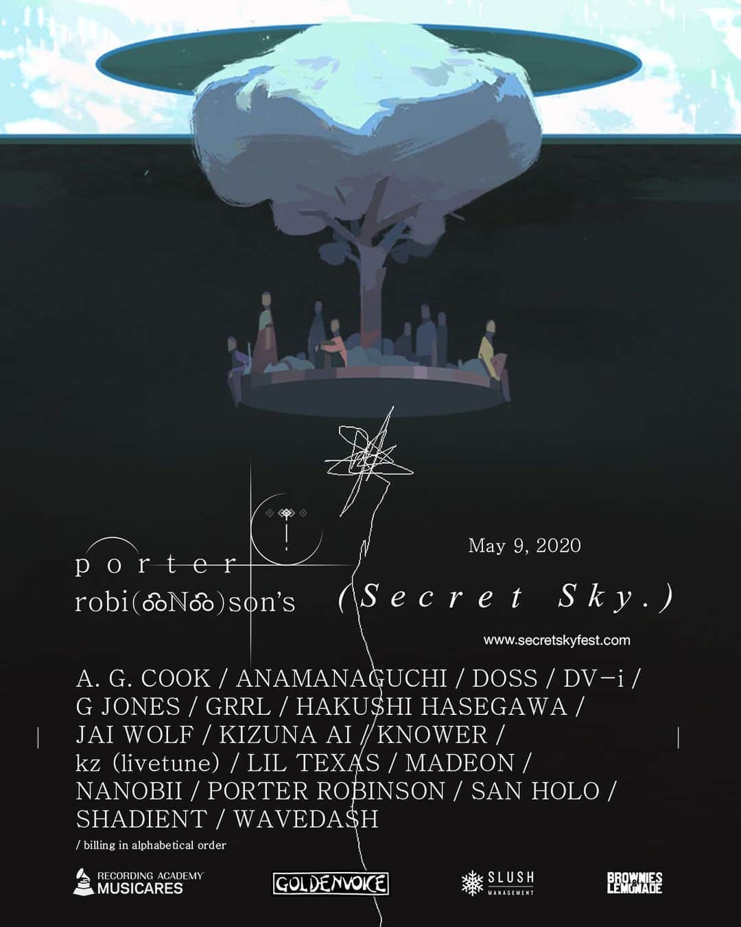 ポーター・ロビンソンのインスタグラム：「SECRET SKY LINEUP #secretsky」