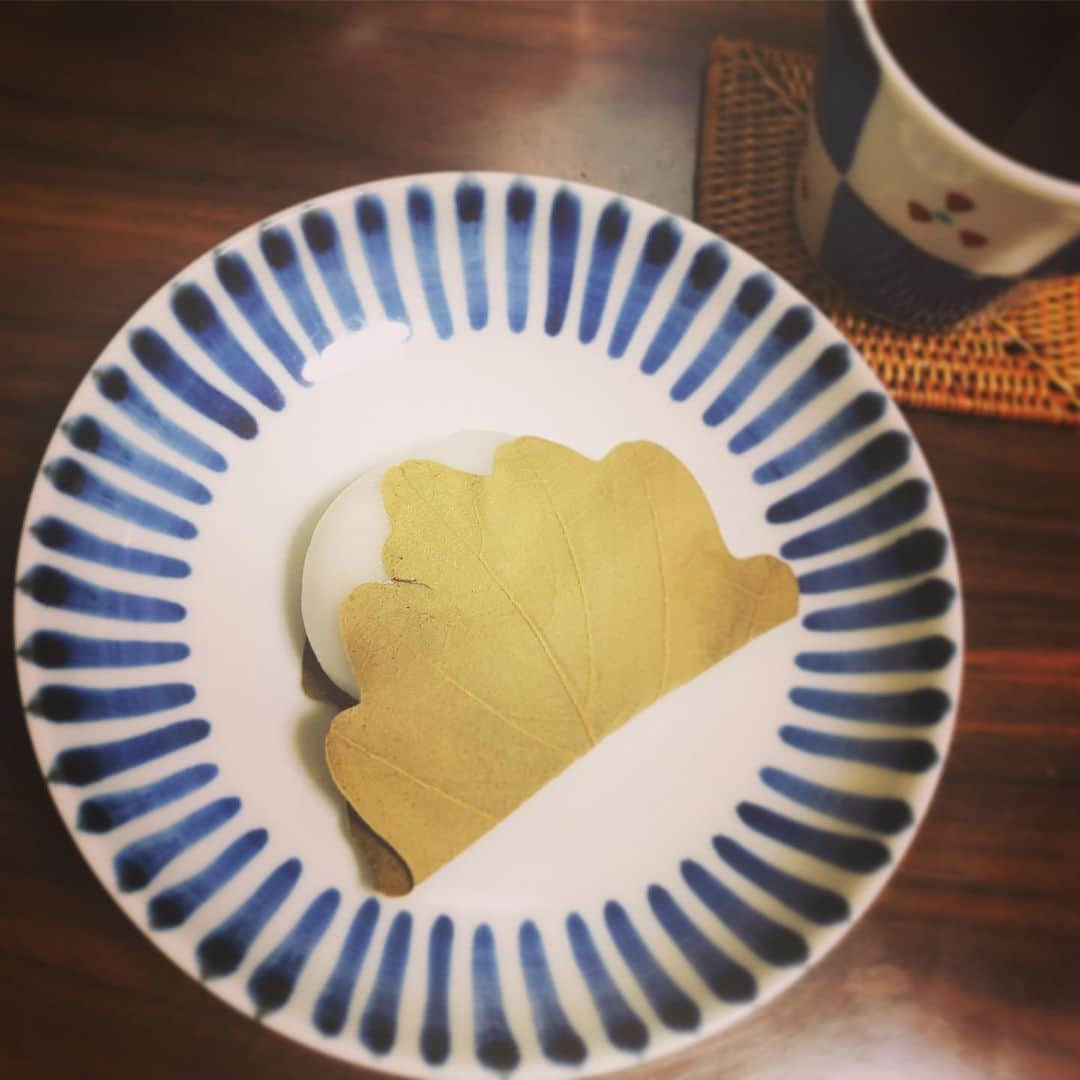 井上侑さんのインスタグラム写真 - (井上侑Instagram)「ほっ♨︎ #かしわもち #こどもの日 #ほうじ茶 #砥部焼 #つぶあん #かしわ餅」5月6日 3時35分 - yuinouehappy