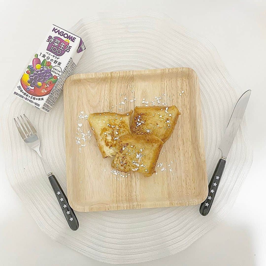 POTATO TVさんのインスタグラム写真 - (POTATO TVInstagram)「♡ ・ ・ 久々にフレンチトースト作った 🍞 めっちゃ美味しかった\( ˆˆ )/ 久々に作ったものって何かハマるから 何回も作っちゃう、、、（笑） この現象はなんだ 🧐 ・ ・ #おうちカフェ  #おうちごはん #フレンチトースト #パン #朝ごはん  #bread  #breakfast」5月6日 18時45分 - _karintou_