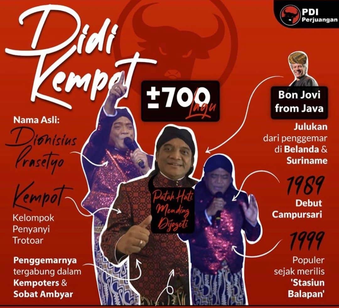 大槻ひびきのインスタグラム：「Beliau terlahir sebagai Legenda. Selamat jalan Mas Didi Kempot, terimakasih sudah mewarnai Indonesia 🇮🇩」