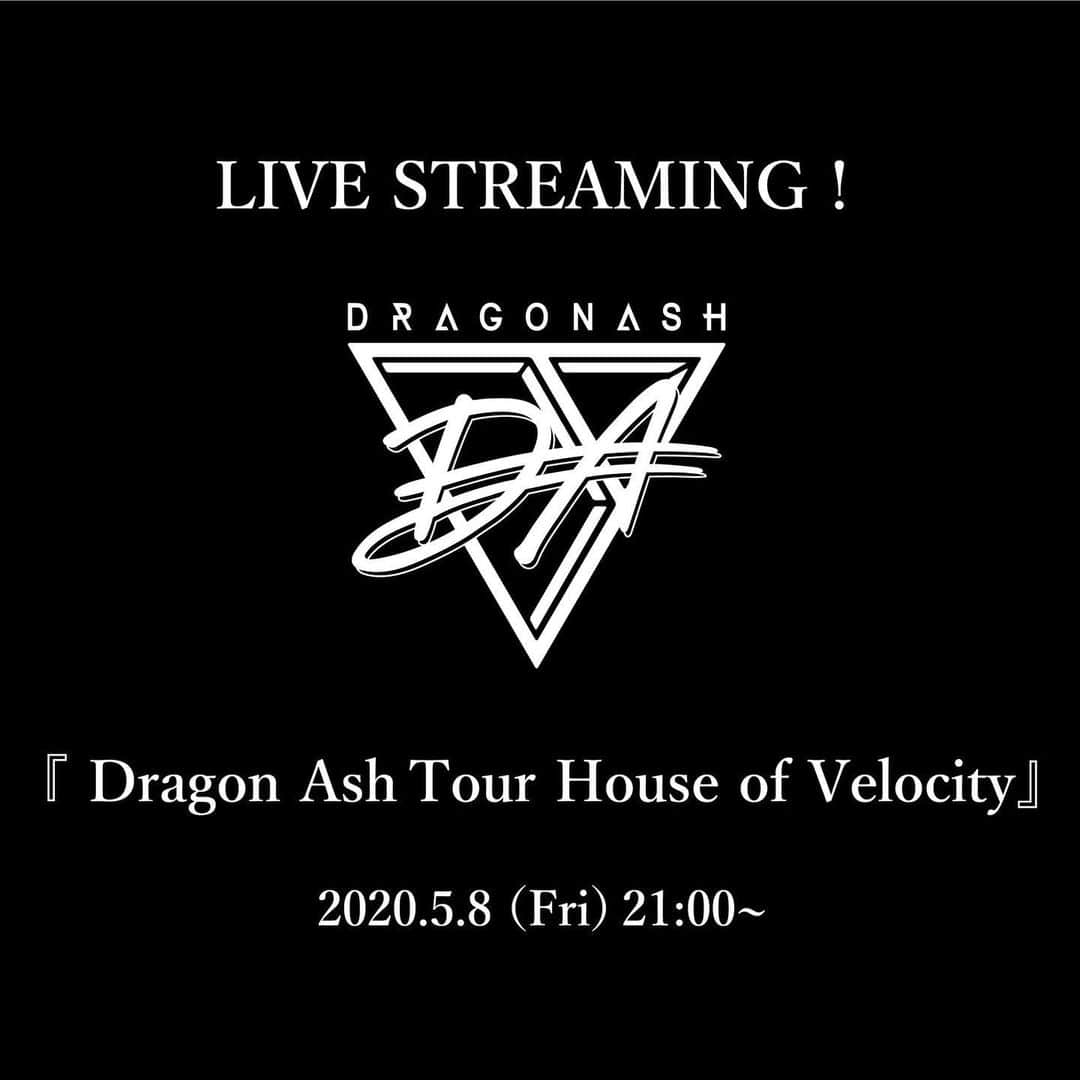 DRI-Vさんのインスタグラム写真 - (DRI-VInstagram)「Dragon Ash YouTubeチャンネルにて 5月8日（金）21時より 《  LIVE映像・3週連続配信されます〜!! 》  Dragon Ash Live Streaming！ アーカイブなしの一度限りの配信。 詳細はOFFICIAL H.Pチェックして下さい。 インスタのプロフィール欄に リンク貼っておきます！  見てくださーい！！ #dragonash #dragonashyoutube」5月6日 20時10分 - dri_v_dance