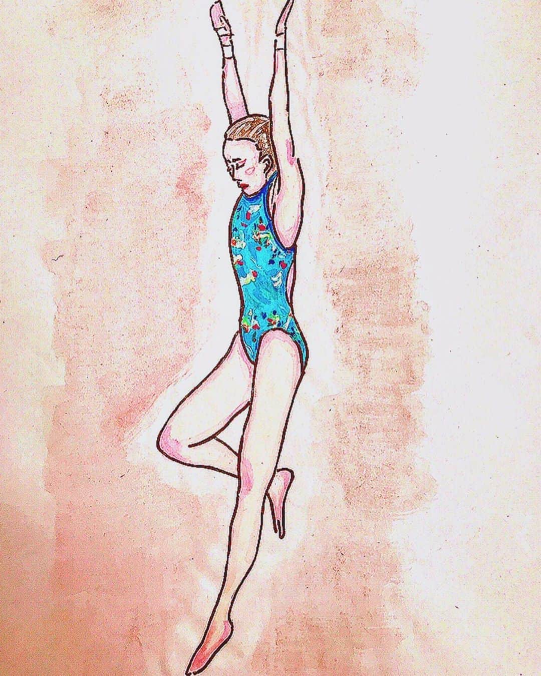 のインスタグラム：「- 演技の絵を頂きました。すごいの一言🥺空中姿勢も良いけど助走動作がなんか好き！！！ - 一瞬を切り取る写真に撮られても、綺麗に見える演技を目指そうと思いました✊🏻🔥 - #diving #drawing #似顔絵 #おうち時間 #テーピング減らせるといいなぁ #助走かっこいい人いいよなぁ」