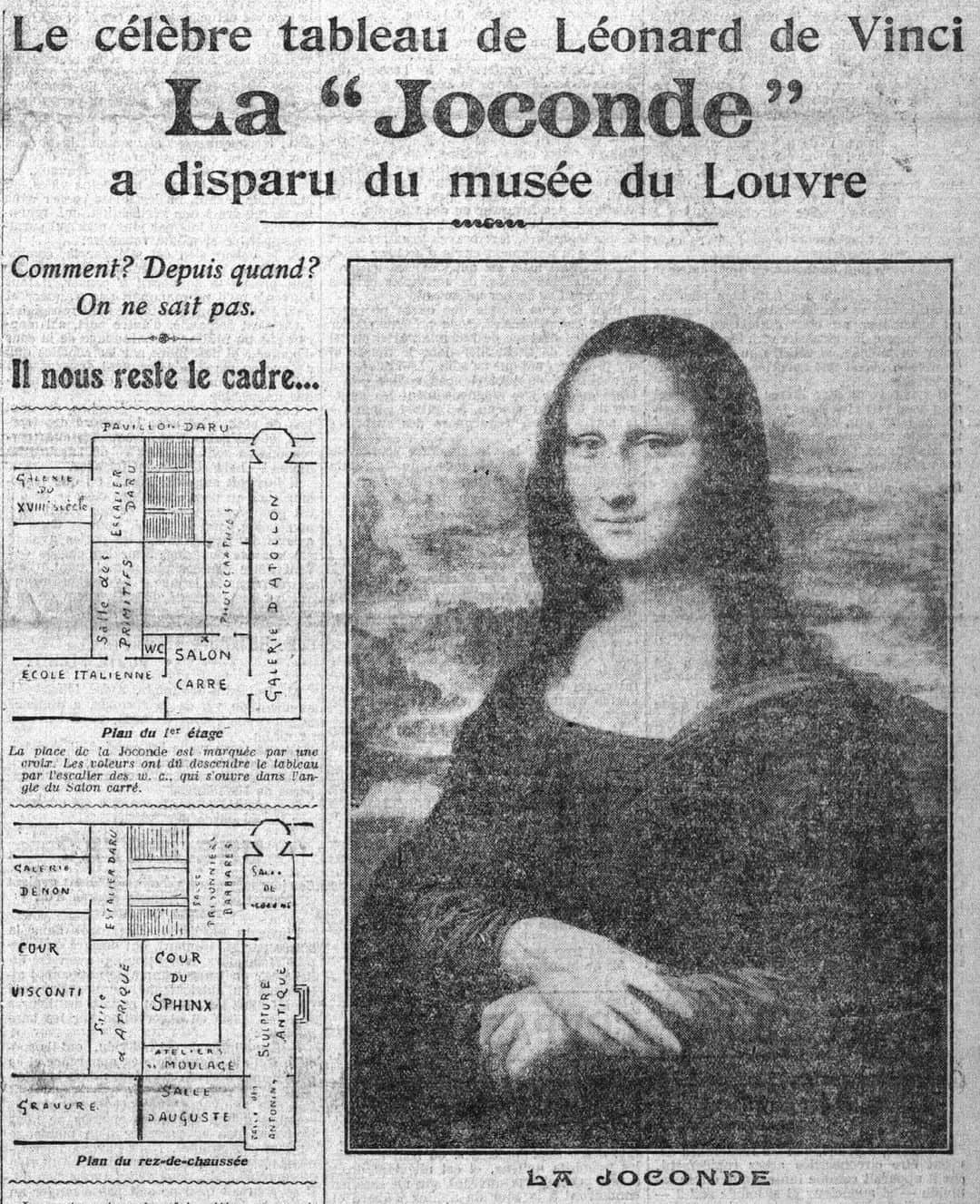 ルーブル美術館さんのインスタグラム写真 - (ルーブル美術館Instagram)「. 💥 Nous sommes le 21 août 1911, à Paris, il fait une chaleur torride... Ce jour-là, catastrophe : le chef-d'œuvre de Léonard de Vinci a été dérobé ! Comment le tableau a-t-il pu sortir du musée ? 😱 - ➡️ Cette enquête vous tente ? 🧐  Découvrez « Les Odyssées du Louvre », un podcast inédit à destination des 7-12 ans créé par @franceinter et le musée du Louvre. Lien en bio ou en story ! 👆 - 📷 © Une du 23 août 1911, « Le Petit Parisien : journal quotidien du soir ». A consulter sur @gallicabnf ! 👀 . . . #OdysséesDuLouvre  #Louvre #MuséeDuLouvre #FranceInter」5月7日 0時30分 - museelouvre