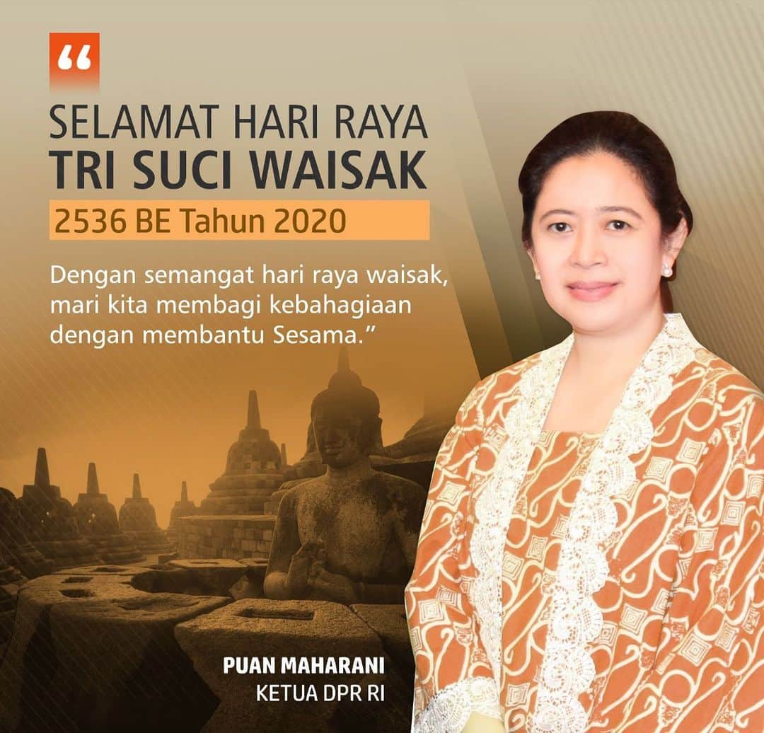 大槻ひびきのインスタグラム：「Selamat Hari Raya Tri suci Waisak 2564 BE Tahun 2020.  Dengan semangat hari raya waisak mari kita membagi kebahagiaan dengan membantu Sesama.」