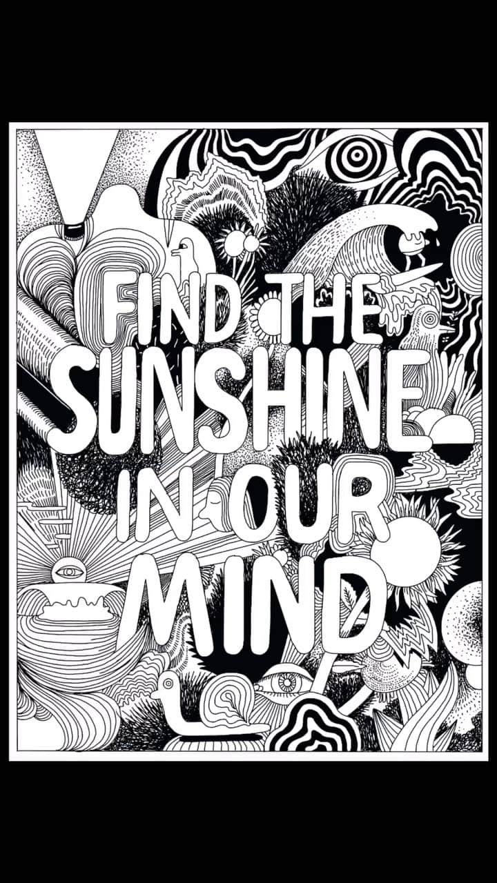 HP（ヒューレット・パッカード）のインスタグラム：「Check out this time lapse of artist @jeremyville creating his “Find The Sunshine In Our Mind” poster exclusively designed for @HP’s #windowsofhope. Over 30 world-famous artists created posters of love and support to print for free and display in your windows at home. See the gallery at ‪hp.com/windowsofhope‬ and through the free HP Smart App. Tune in ‪next Wednesday‬ where we will showcase another artist’s piece and their design process! ✨」