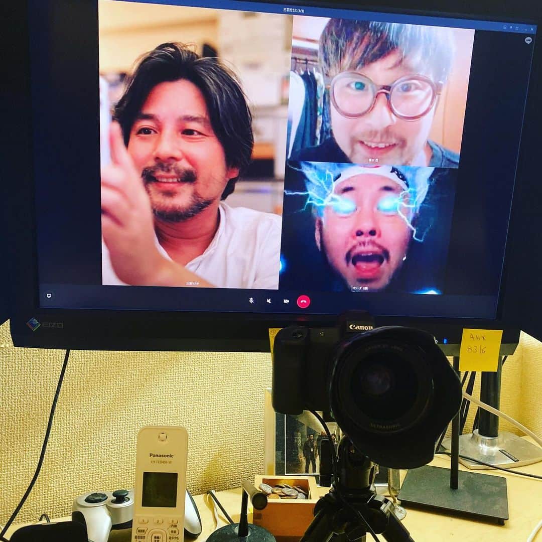 三吉ツカサのインスタグラム：「三馬鹿メラリモート集合」