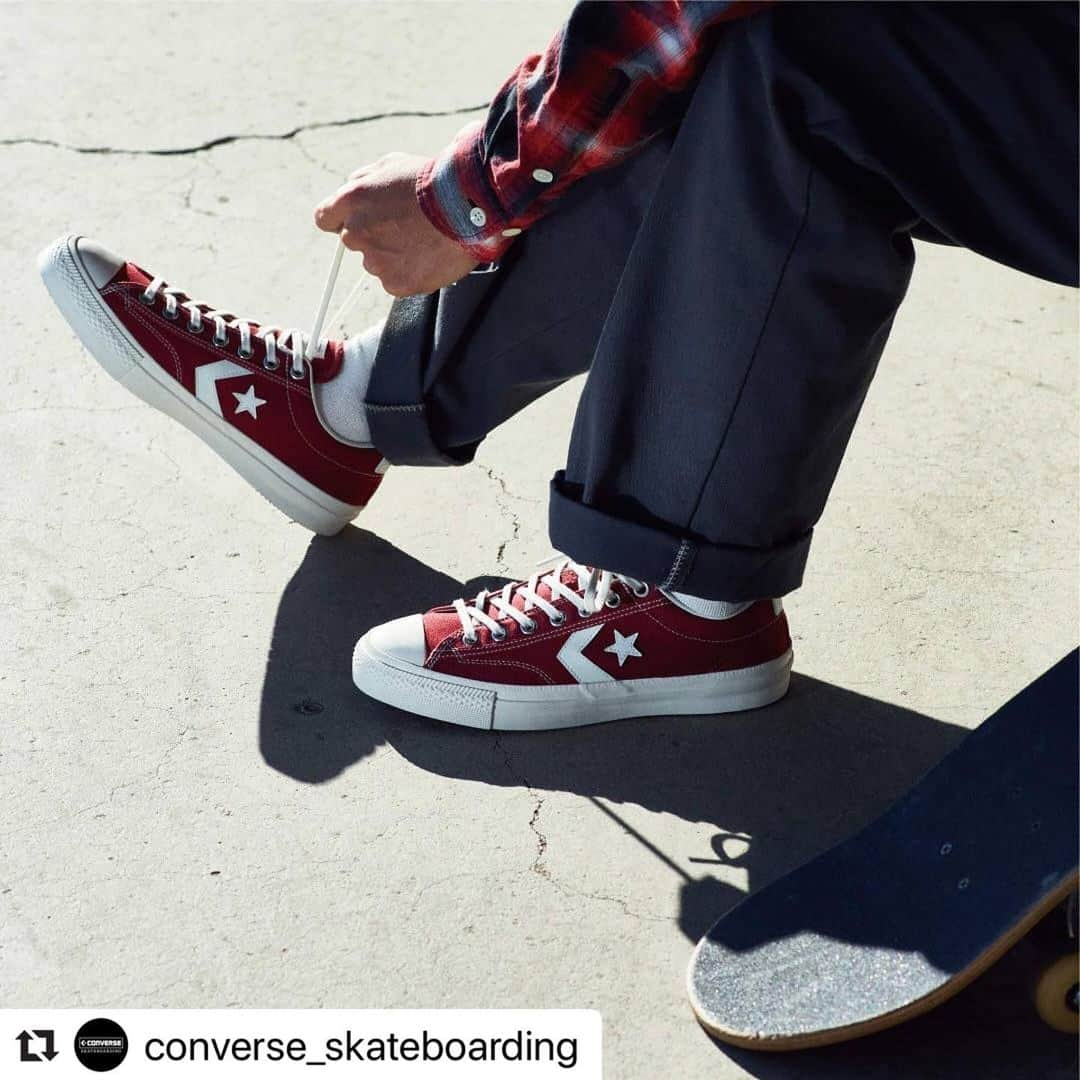 コンバースさんのインスタグラム写真 - (コンバースInstagram)「#Repost @converse_skateboarding ・・・ BREAKSTAR SK CV OX ¥8,000 (税抜) アーカイブのALL STAR Ⅱをスケート仕様にアップデート。 オリジナルのパターンをベースに、生成りのテープやシューレースを採用し、クラシックな外観を追求。 レトロなマルーンと優しく淡いスモーキーブラックの2カラー展開。  #converse_skateboarding #converse #chevronandstar #kicks #skateboard #コンバース#コンバーススケート#シェブロンアンドスター#コンバーススケートボーディング#スケシュー#スケートボード」5月7日 17時30分 - converse_jp