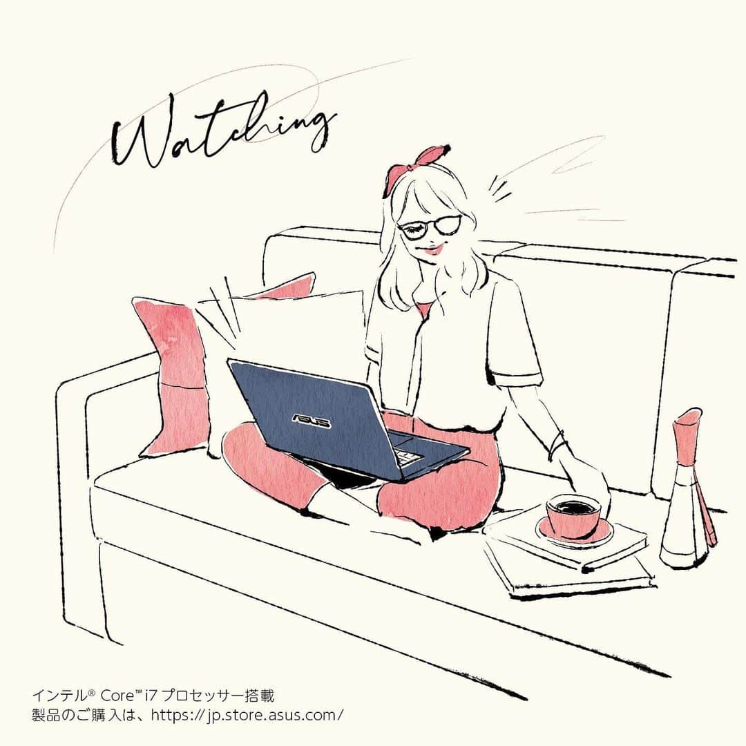 うえむらちかのインスタグラム：「☆7daysbookcoverchallenge﻿ ﻿ 💻 2冊目はbookはbookでもnotebook﻿ ﻿ ﻿ こちらは大好きなイラストレーターの @sai_draw さんが、私がおうちで #スポーツ観戦 してるところをイラストにして描いてくださいましたー⚾️﻿ ﻿ メガホンがさりげに置いてあったりお部屋のイメージがオシャレでぶち可愛い😍﻿ （実際はおこたな事は秘密笑）﻿ ﻿ 本当にありがとうございます💓﻿ ﻿ ﻿ 私が持っているのはASUSの新しいノートパソコン💻﻿ ﻿ 私自身、自作パソコンを組み立てるのが好きなので、デスクトップのマザボやグラボもASUSさんに本当にお世話になってます😂✨﻿ ﻿ しかも新作の ExpertBook B9450FA は、インテル® Core™ i7 プロセッサー搭載、重量わずか870gの世界最軽量クラスのノートパソコン👏﻿ ﻿ 私もイラスト描いたり﻿ 動画編集したり﻿ 映画鑑賞や漫画読んだり﻿ 移動作業用に欲しいいい🤤﻿ （用途が多い笑）﻿ ﻿ ﻿ 🎁﻿ さっそく6月3日まで @asusjapan でやっているプレゼントキャンペーンに私も早速参加してみました✋（Twitterでも応募完了）﻿ 当たりますように🥺✨﻿ ﻿ みんなも当たったらぜひ私に笑﻿ ﻿ ﻿ ﻿ #ExpertBookB9 #ハタラクを解放する #ASUSJP #ノートPC #Intel #pr #おうち時間 #うちで過ごそう #お家時間 #デスク周り #テレワーク #リモートワーク #stayhome #ノートパソコン﻿ #うえむらちかの7daysbookcover ﻿ #7days #7bookcover #7daysbookcoverchallenge﻿ #7日間ブックカバーチャレンジ」